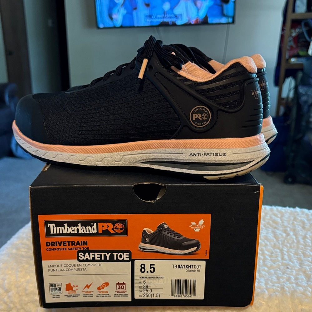 Timberland PRO Black and Pink Composite Toe Shoes